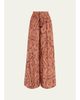 Ulla Johnson Sawyer High-Waist Wide-Leg Silk Pants - 1