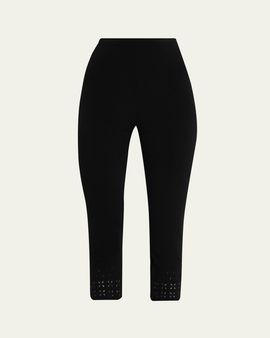 Ulla Johnson Seraphine Eyelet Knit Capri Leggings