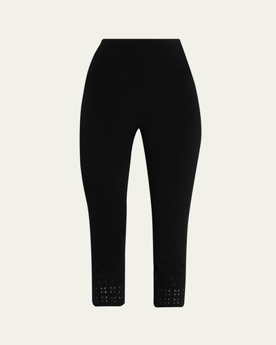 Ulla Johnson Seraphine Eyelet Knit Capri Leggings