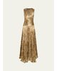 Ulla Johnson Sleeveless Metallic Plisse Drop-Waist Gown - 1