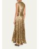 Ulla Johnson Sleeveless Metallic Plisse Drop-Waist Gown - 3