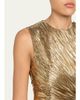 Ulla Johnson Sleeveless Metallic Plisse Drop-Waist Gown - 5