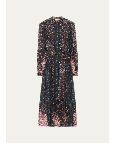 Ulla Johnson Tessa Floral Silk Midi Shirtdress
