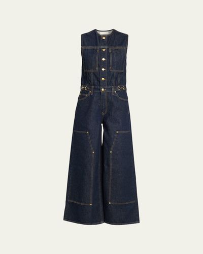 Ulla Johnson The Esme Denim Wide-Leg Jumpsuit