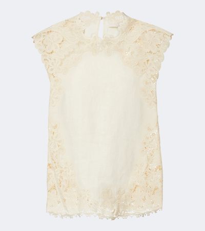 Ulla Johnson Ulla Johnson Amelie crochet-trimmed linen top
