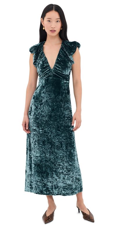 Ulla Johnson Ulla Johnson Astra Velvet Dress Jadeite