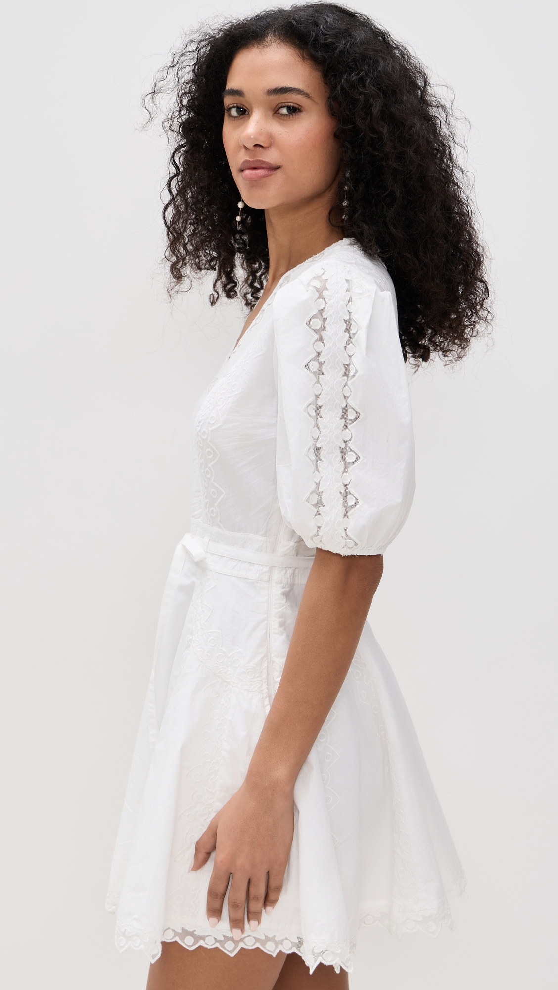 ulla johnson white dress | Women's Odessa Cotton Wedding Guest with Lace Up in Corset Midi Dress Size 0 | Evening Dress Designed for a slim fit This Ulla Johnson white eyelet
