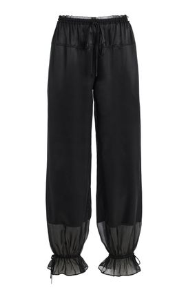 Ulla Johnson Ulla Johnson Camile ChiffonTrimmed Satin Pants