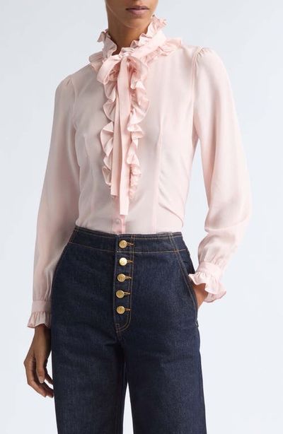 Ulla Johnson Ulla Johnson Catroux Ruffle Neck Silk Top