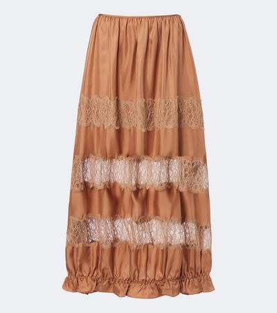 Ulla Johnson Ulla Johnson Chantal lace-trimmed silk maxi skirt