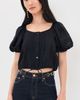 Ulla Johnson Ulla Johnson Clara Short Sleeve Cotton Top Noir - 2