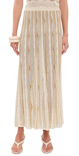 Ulla Johnson Ulla Johnson Clio Knit Midi Skirt Conch