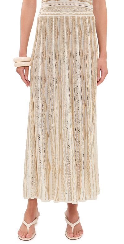 Ulla Johnson Ulla Johnson Clio Knit Midi Skirt Conch