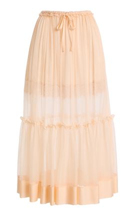 Ulla Johnson Ulla Johnson Delphina LaceTrimmed Silk Midi Skirt