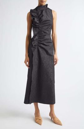 Ulla Johnson Ulla Johnson Demetria Ruffle Detail Taffeta Cocktail Dress