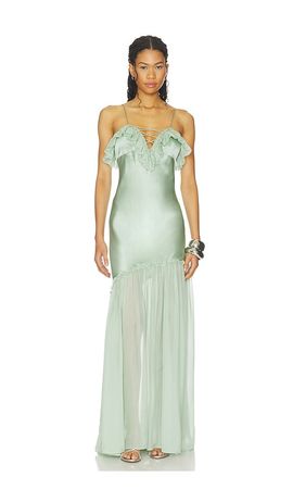 Ulla Johnson Ulla Johnson Elaria Cami Silk Gown With Lace Up