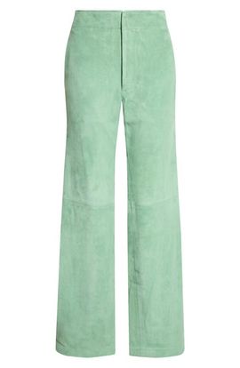 Ulla Johnson Ulla Johnson Freja Wide Leg Suede Leather Jeans