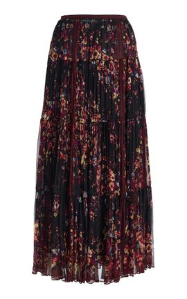Ulla Johnson Ulla Johnson Gaelle Printed Silk Maxi Skirt