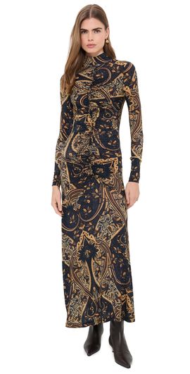 Ulla Johnson Ulla Johnson Ida Long Sleeve Jersey Dress Twilight Paisley