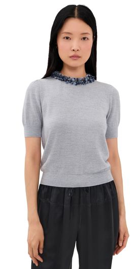 Ulla Johnson Ulla Johnson Jude Embellished Blouse Ash