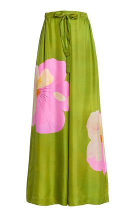 Ulla Johnson Ulla Johnson Julien Printed Silk WideLeg Pants