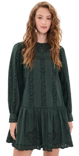 Ulla Johnson Ulla Johnson Keira Eyelet Cotton Mini Dress Cypress