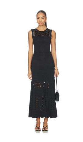 knee length dresses for ladies Ulla Johnson Nan Ruffle Puff Sleeve Silk Midi Dress in Swan at Nordstrom, Size 2 main image 1