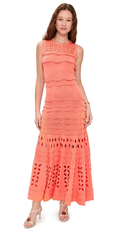 Ulla Johnson Ulla Johnson Lakshmi Eyelet Knit Dress CORAL PEONY