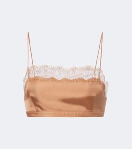 Ulla Johnson Ulla Johnson Leiko lace-trimmed silk twill crop top