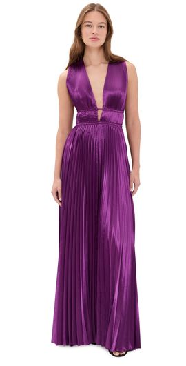 Ulla Johnson Ulla Johnson Lena Sleeveless Satin Gown Amaranth