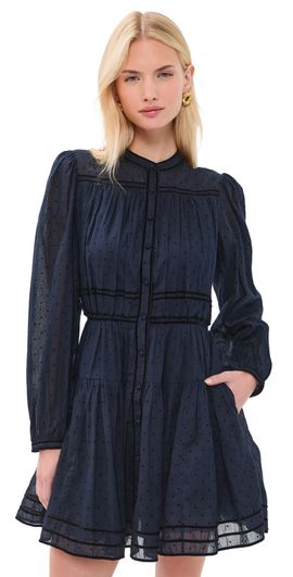 Ulla Johnson Ulla Johnson Lumi Long Sleeve Cotton Mini Dress Nightfall