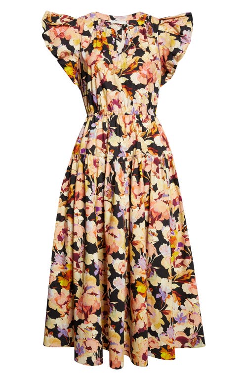 Ulla Johnson Ulla Johnson Marin Floral Silk Midi Dress