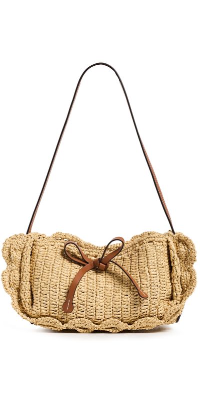 Ulla Johnson Ulla Johnson Marina Raffia Scallop Shoulder Bag Natural One