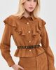 Ulla Johnson Ulla Johnson Matilde Ruffle Suede Jacket Cognac - 2