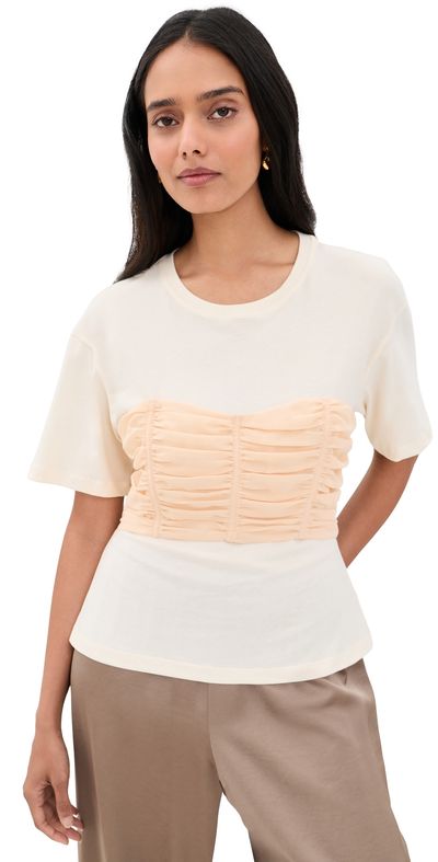 Ulla Johnson Ulla Johnson Mila SS Cotton Top Pearl