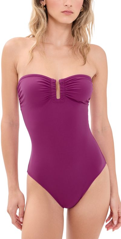 Ulla Johnson Ulla Johnson Monterey Strapless Maillot One Piece Plum