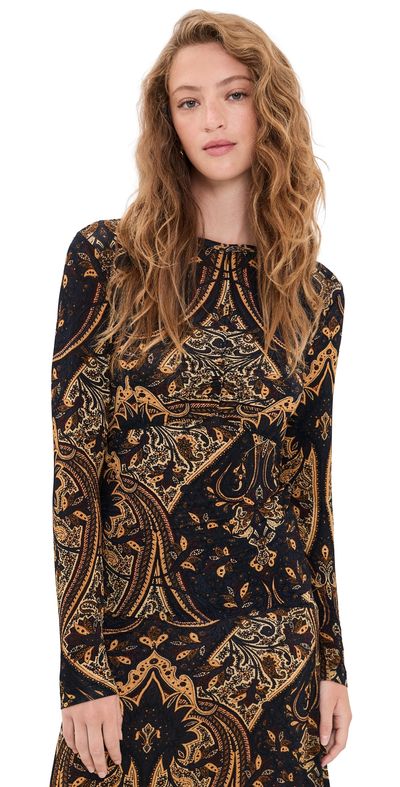 Ulla Johnson Ulla Johnson Neri Long Sleeve Jersey Top Twilight Paisley