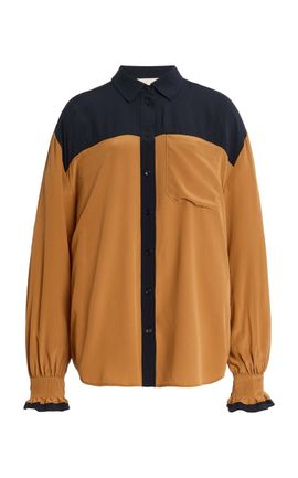 Ulla Johnson Ulla Johnson Nova Colorblock Silk Blouse