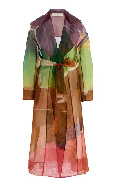 Ulla Johnson Ulla Johnson Novalie Printed Silk Coat Multi XL