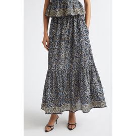 Ulla Johnson Ulla Johnson Olina Print Tiered Cotton Maxi Skirt