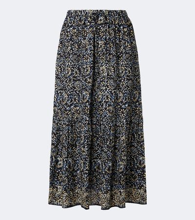 Ulla Johnson Ulla Johnson Olina printed tiered cotton-blend midi skirt