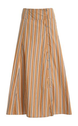 Ulla Johnson Ulla Johnson Rosenne Striped Cotton Midi Skirt