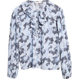 Ulla Johnson Ulla Johnson Siena Abstract Print Ruffle Collar Top