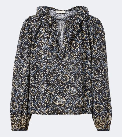 Ulla Johnson Ulla Johnson Siena printed ruffled cotton-blend top