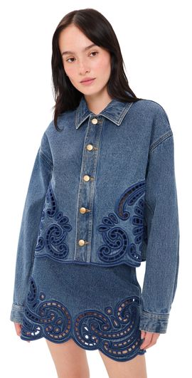 Ulla Johnson Ulla Johnson The Bobbi Denim Eyelet Jacket River
