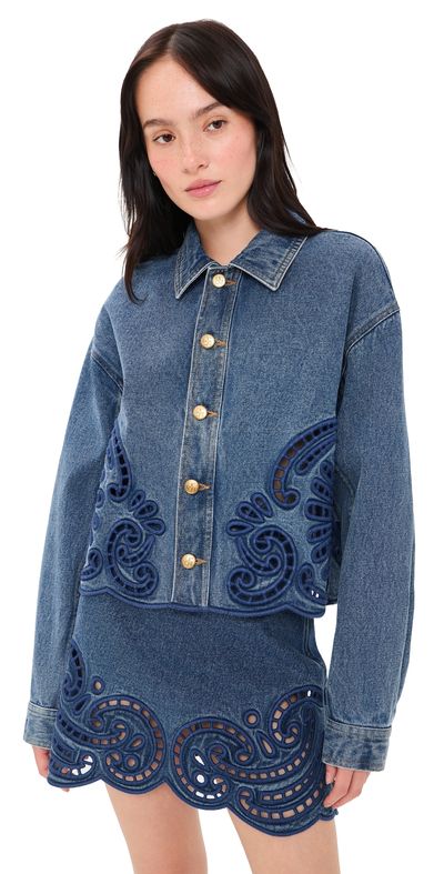 Ulla Johnson Ulla Johnson The Bobbi Denim Eyelet Jacket River