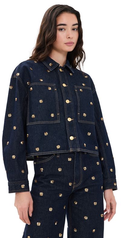 Ulla Johnson Ulla Johnson The Bobbi Embellished Denim Jacket Embellished Tigris