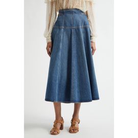 Ulla Johnson Ulla Johnson The Brigette A-Line Denim Midi Skirt