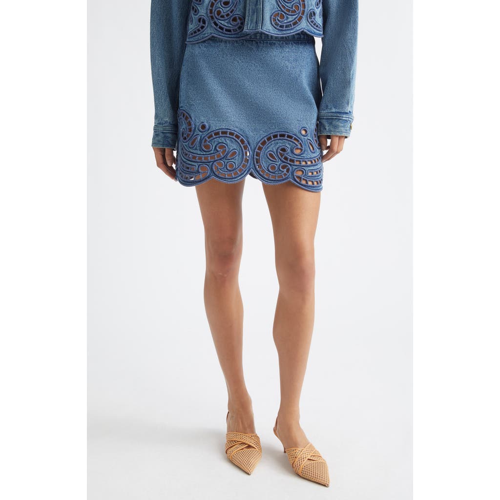 Ulla Johnson Ulla Johnson The Cadiz Eyelet Denim Miniskirt