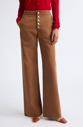 Ulla Johnson Ulla Johnson The Jasmine Button Fly Wide Leg Jeans